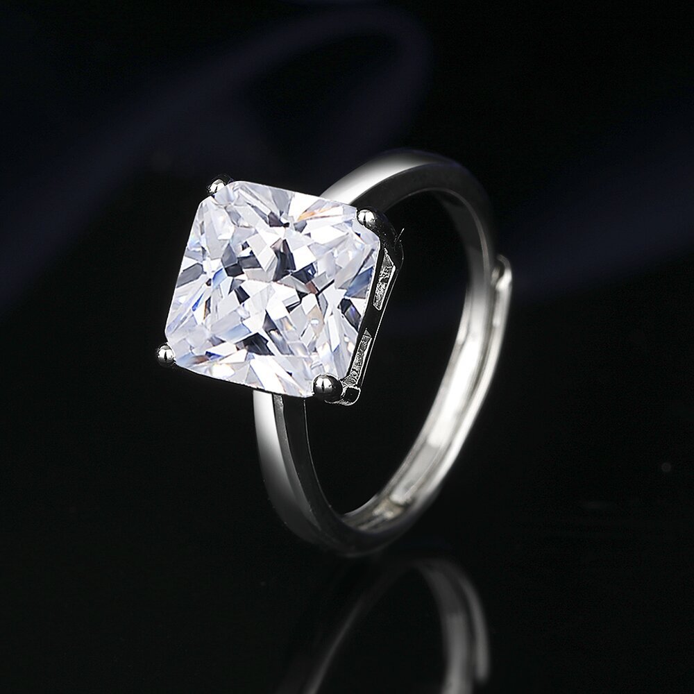 抖音快手拼多多淘宝直播热销3克拉公主方形仿莫桑钻ins畅销戒指女