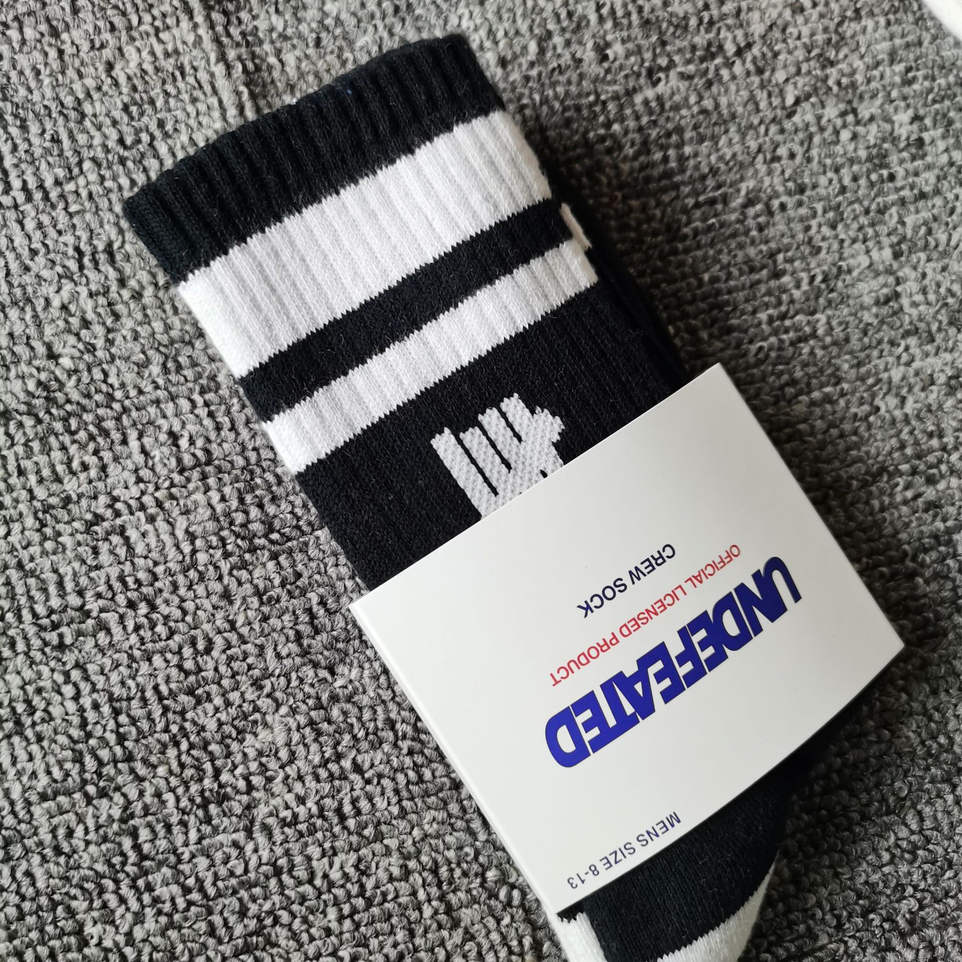 五道杠袜子undefated刺绣潮牌袜子篮球袜运动袜毛巾底吸汗避震