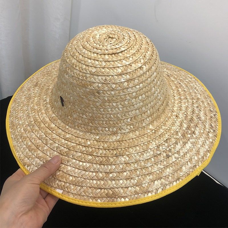 农夫帽草帽麦秆草编农民大草帽遮阳劳保男女夏季干活一件代发