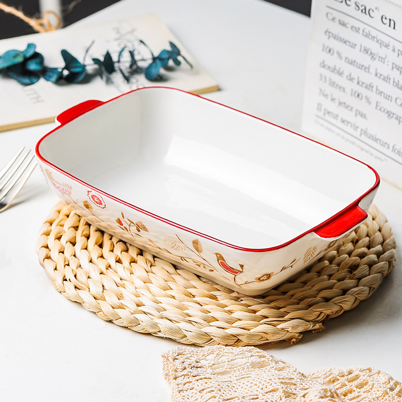 祥陶瓷盘烘焙烤盘烤碗烧烤烤肉蛋糕烤箱耐高温餐具创意焗饭盘