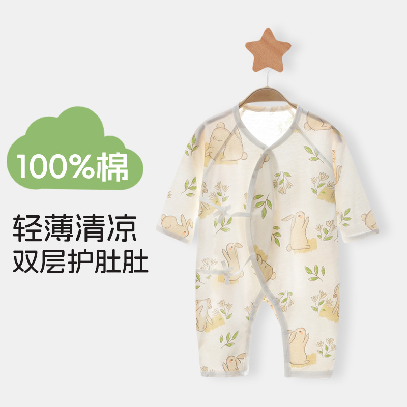 Zh004 Newborn Summer Thin Baby Infant Monk Clothing Baby Romper Long Sleeve Cotton Jumpsuit Romper Baby Clothes