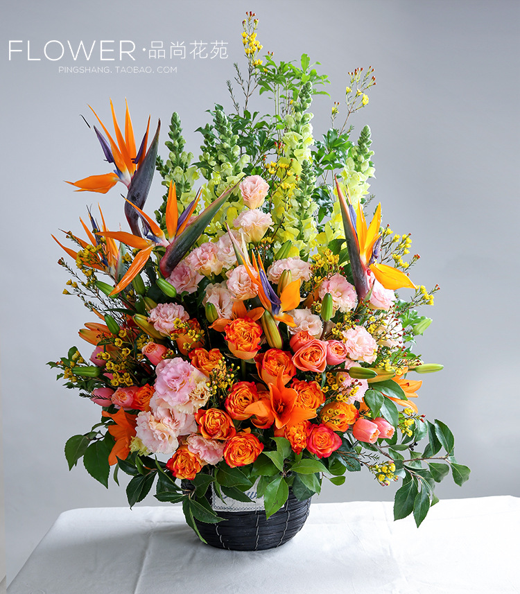 设计:北京开业花篮鲜花速递乔迁之喜鲜花抱抱桶大号同城前台-阿里巴巴