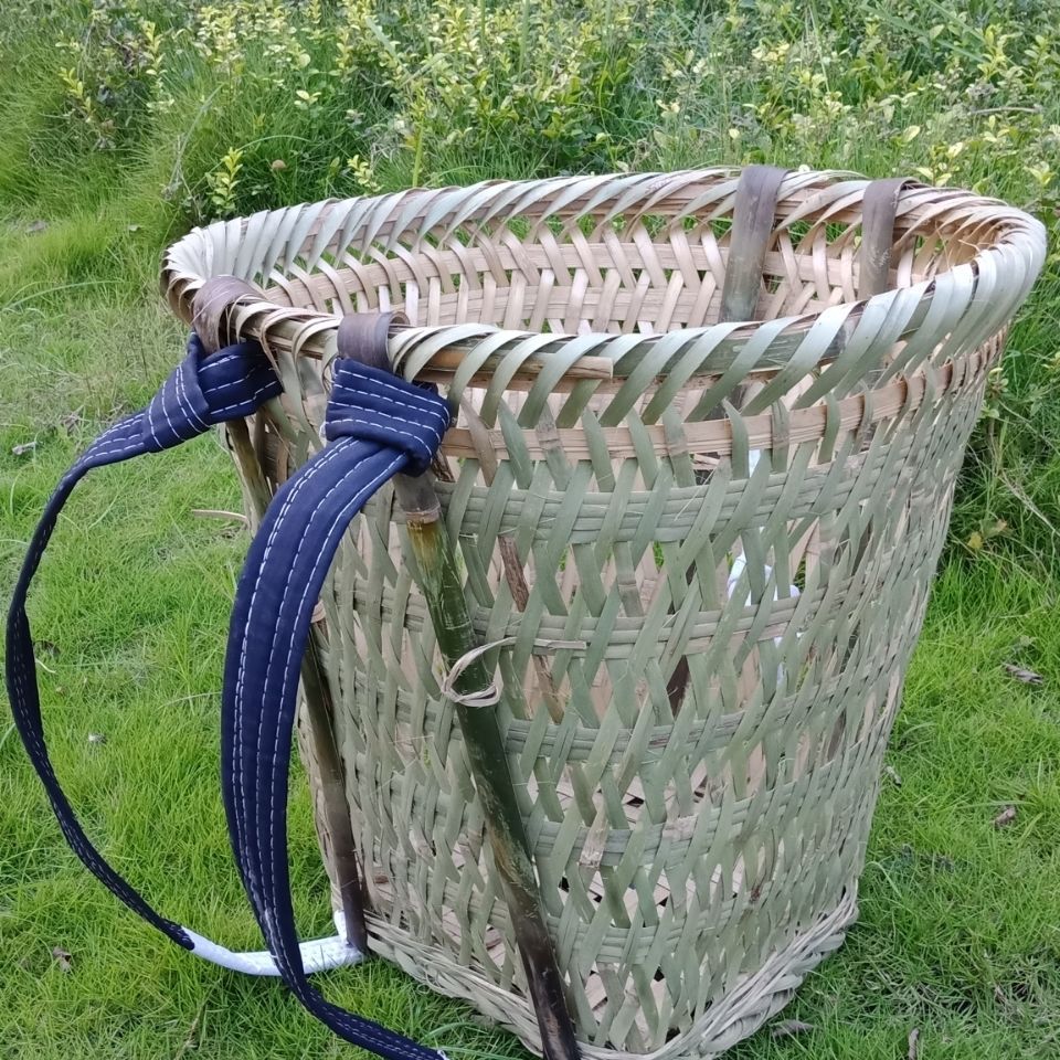 纯手工竹编竹背篓竹背篼背筐多彩舞蹈电影道具背篓买菜采摘收纳筐