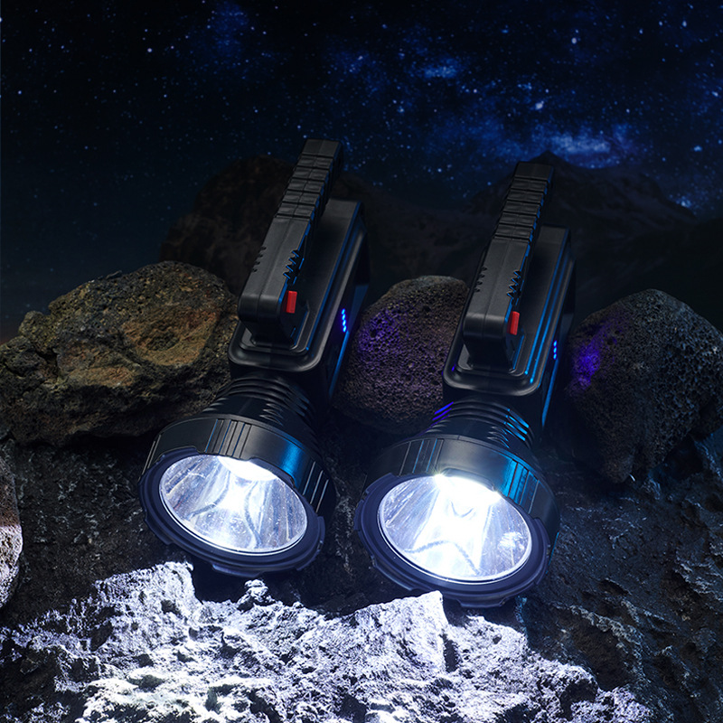 户外探照灯 带太阳能 usp充电 手提高亮强光远射手电筒野营探照灯