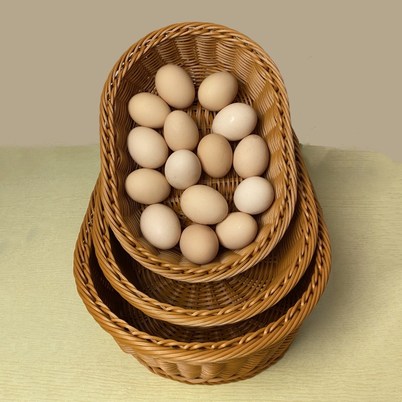 rattan-like bread fruit snack supermarket display basket desktop storage organizing storage box square woven basket