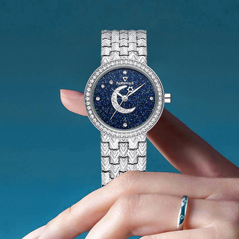 马克华菲品牌时尚手表女 新款创意星空女表 防水圆形石英表