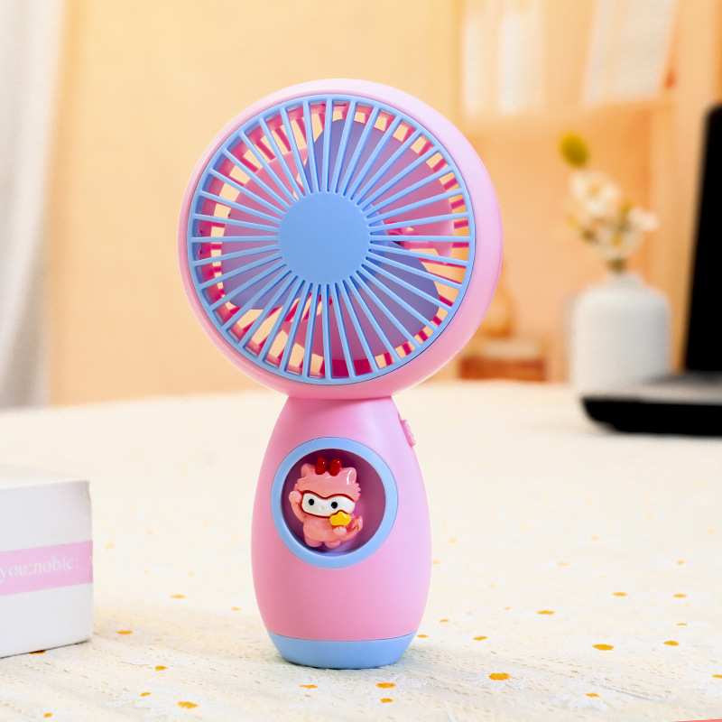 Colored Mosaic Girl Heart Handheld Mini USB Small Fan Cartoon Cute Hand-Held Portable Fan Advertising Gift