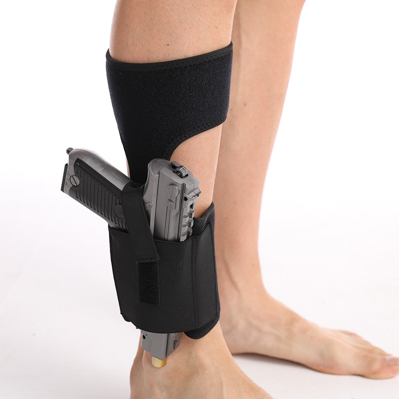户外战术腿部枪套隐藏式通用型透气潜水料手枪套野战脚踝绑腿枪包