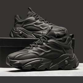 厚底增高运动鞋45轻便舒适运动休闲鞋46加肥加宽老爹鞋47大码男鞋