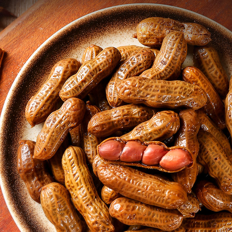 六于香四粒红笼蒸花生500g水煮五香花生带壳卤香烧烤休闲零食批发