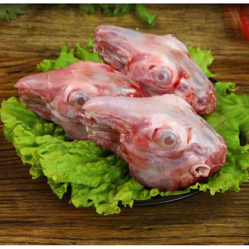 兔头新鲜现杀现摘冷冻兔脑壳麻辣原材批发冷链顺丰速卖通一件代发