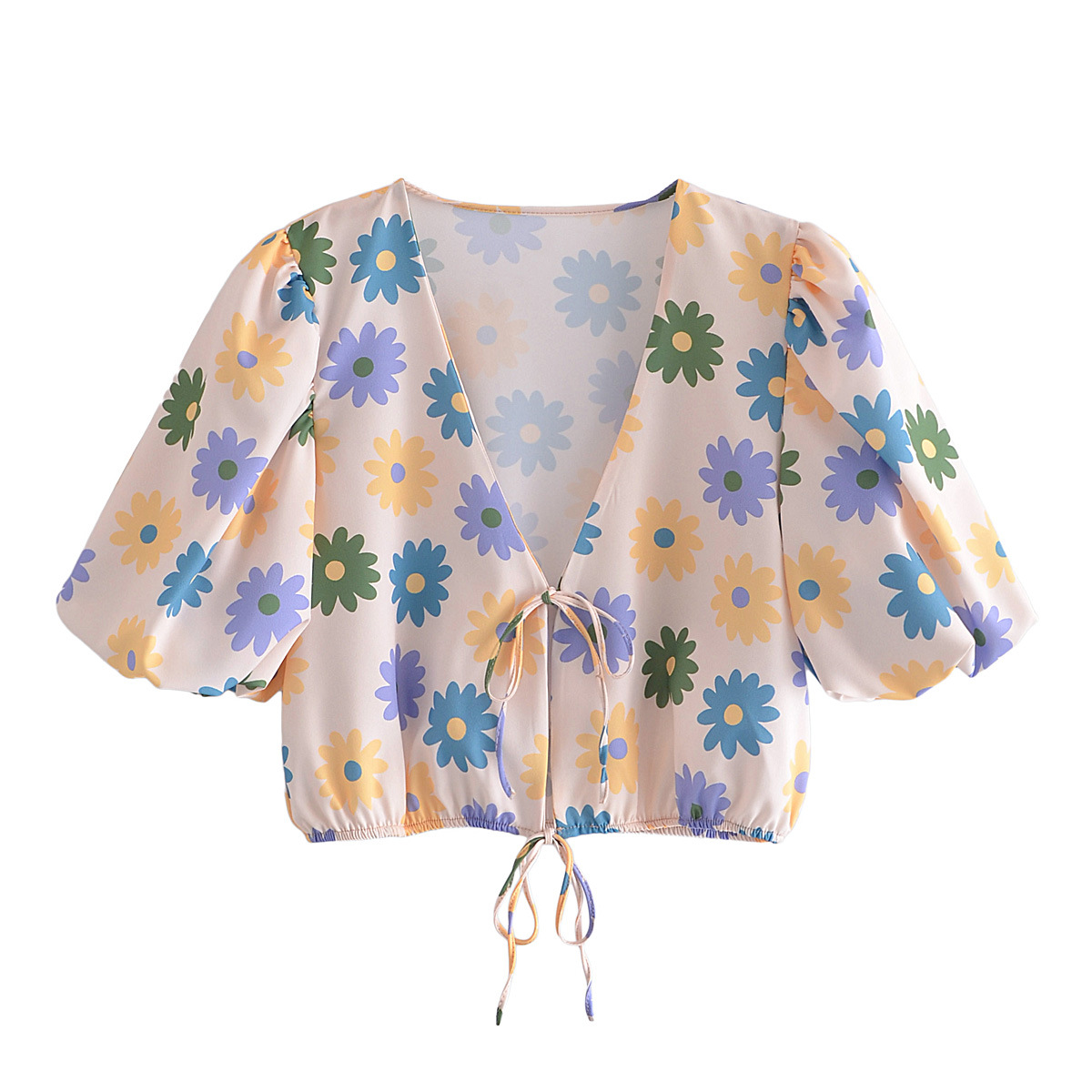 花朵袖子上衣图片