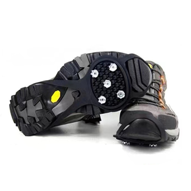 Snow Five-Tooth Crampons Outdoor Non-Slip Shoe Cover Pear-Shaped Lightweight Snow Claw Nail Simple Drop-Resistant Brush Shoe Factory in Stock