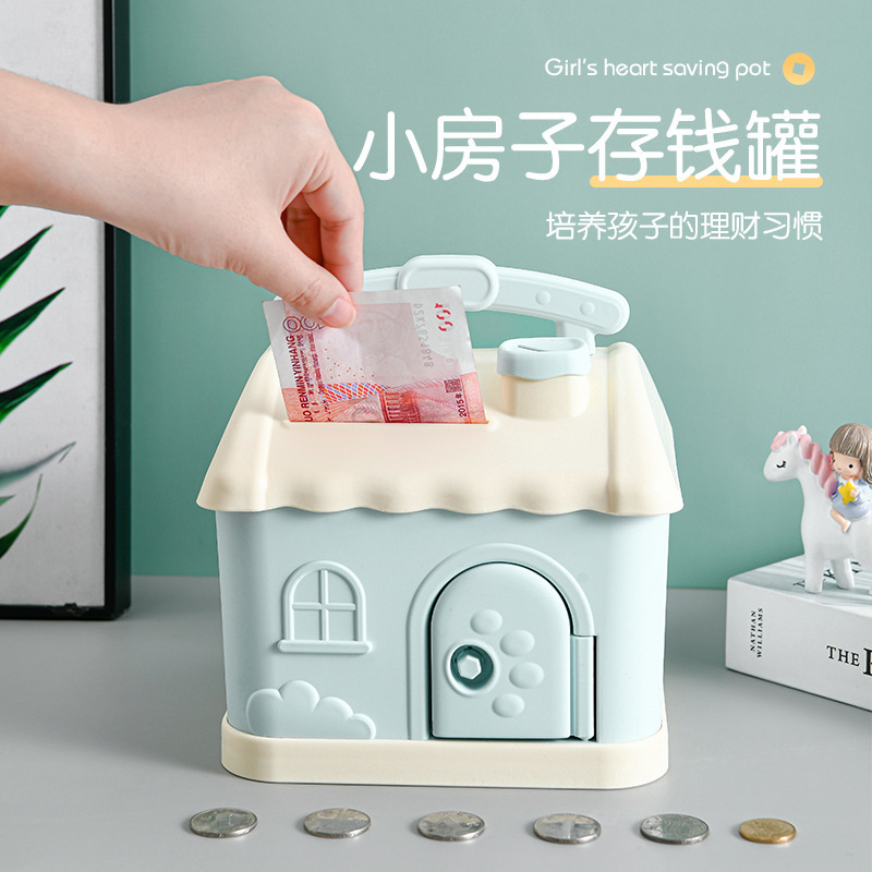 2023 New Student Cute Coin Bank Trending Creative Savings Bank Children Girl Only-in-No-out Saving House