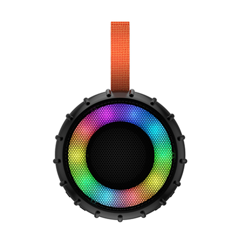 炫彩ipx6防水蓝牙音箱带彩灯迷你户外圆形音响tws新款外贸my236bt