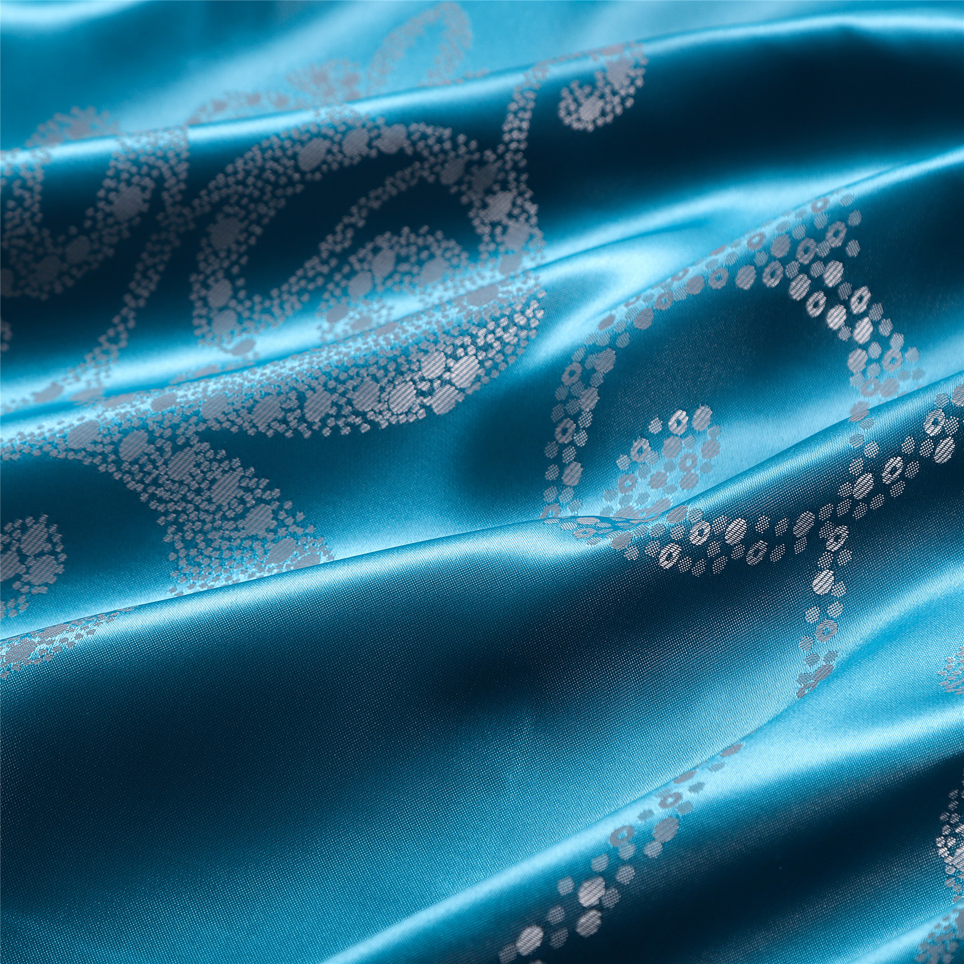 柔锦缎家纺贡缎四件套布料 欧式全涤提花桌布面料