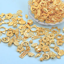 铜合金首饰工厂混装100个金色银色吊坠diy合金饰品配件厂家直销
