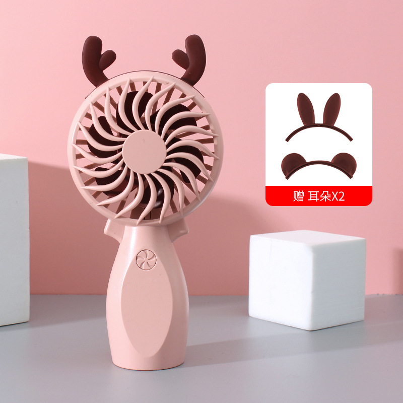 Cartoon Small Handheld Fan Mini USB Rechargeable Fan Student Gift Desktop Portable Dormitory Internet Celebrity Small Fan