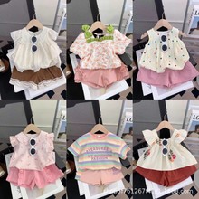 Summer 2024 foreign baby short-sleeved clothes two-piece set