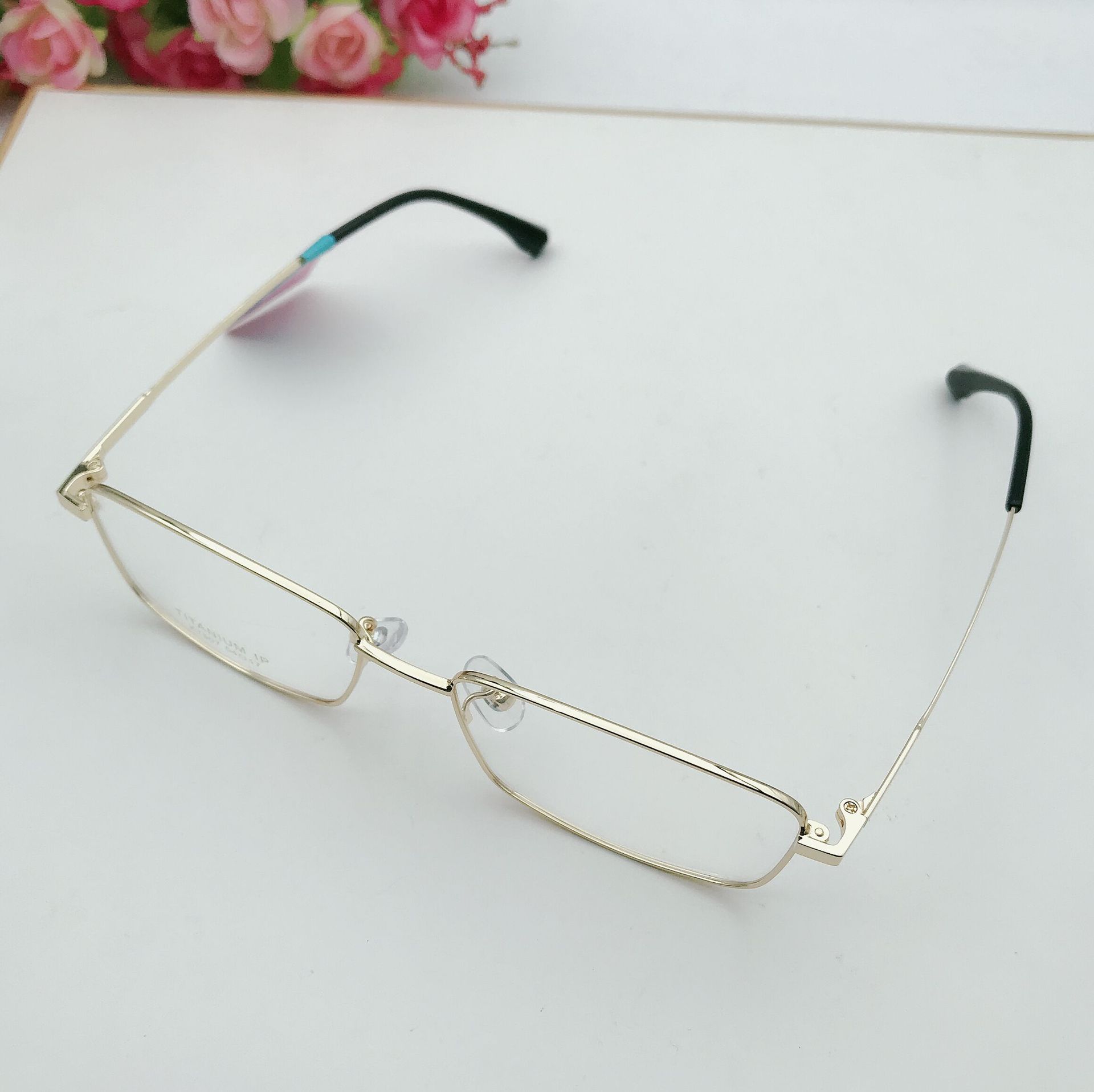 超轻精工18k金纯钛商务眼镜架复古半钛光学架保时捷近视平光镜框