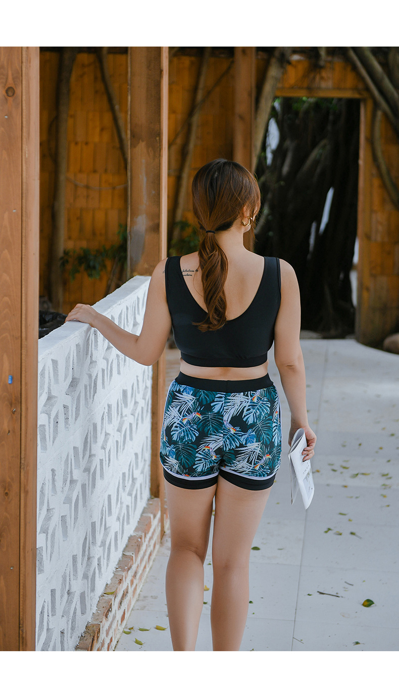 大码肥婆泳衣女分体保守加肥胖妹宽松舒适三件套120-300斤游泳装