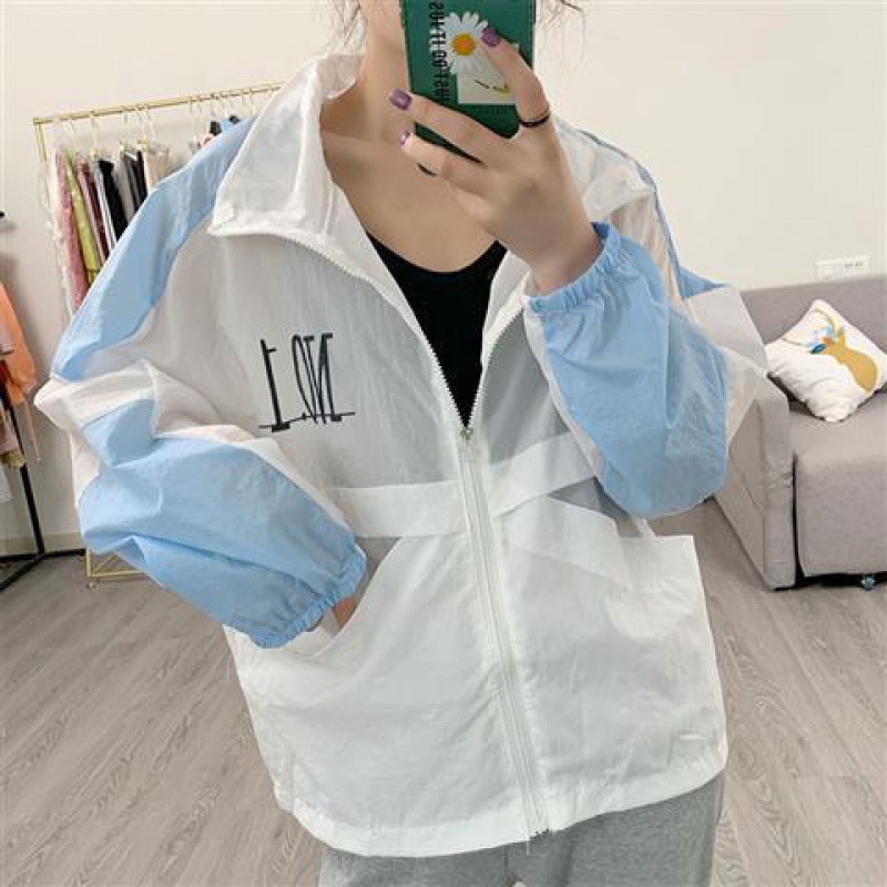 Women's Thin Ins Fashionable Korean-Style Loose UV-Proof Breathable Versatile Color Matching Short Coat for Spring and Summer 2020