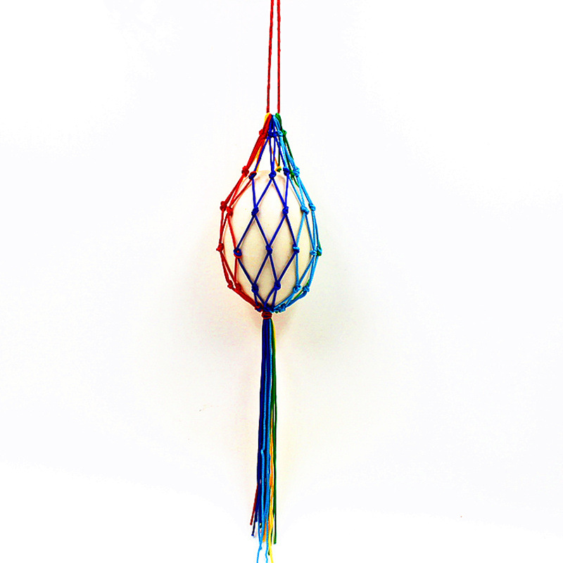 立夏蛋兜材料包蛋袋网袋儿童习俗小孩网袋手工编织五彩线鸭蛋挂脖