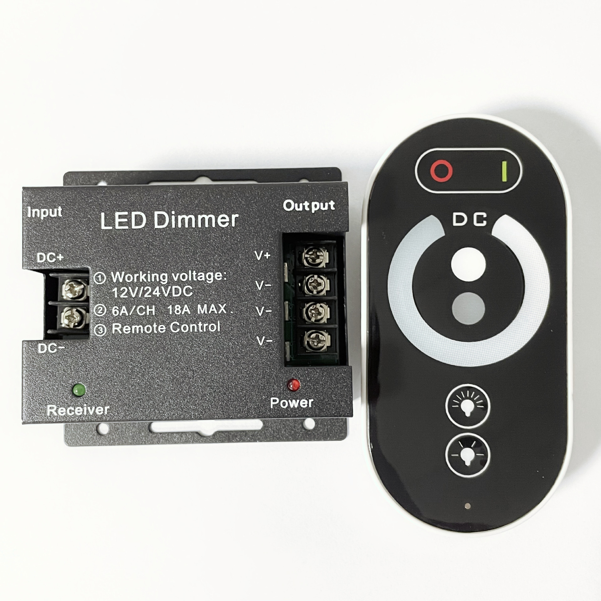 led单色灯条灯带灯箱亮度明暗无极调光开关rf无线6键触摸控制器