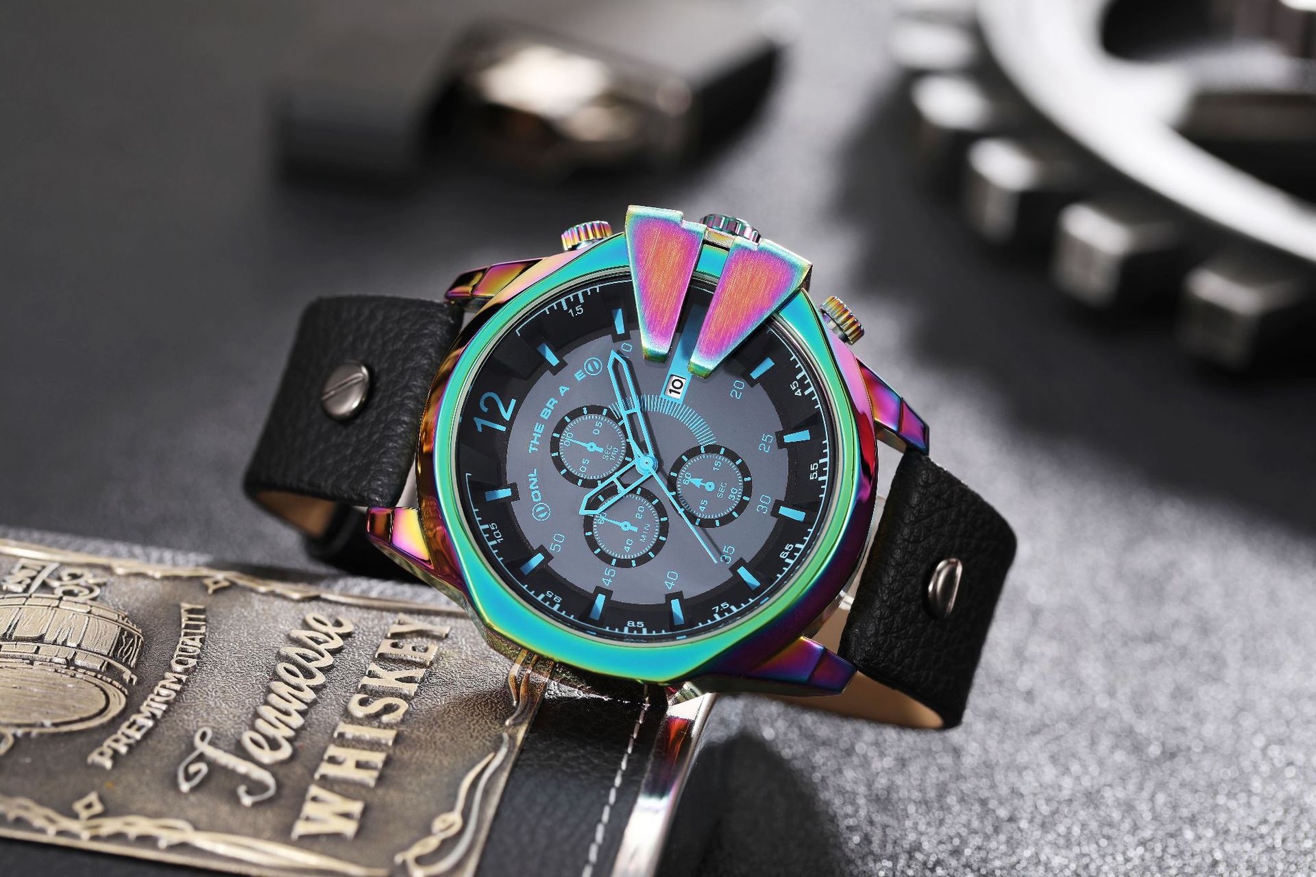 网红同款炫彩dz龙手表男个性大表盘炫酷变色龙情侣石英表女皮带