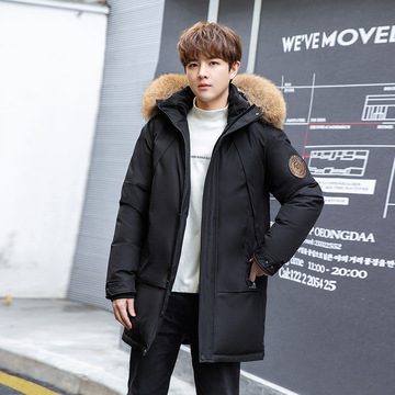 中长款男式士羽绒服加厚青年冬装毛领外套直播爆款-阿里巴巴