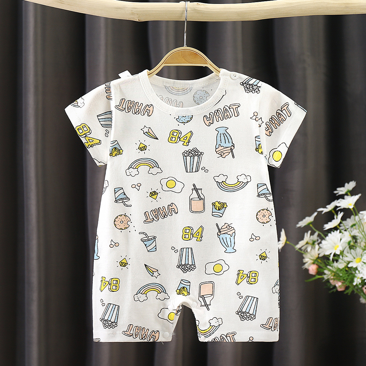 New Baby Jumpsuit Cotton Summer Short Sleeve Baby Romper Romper Newborn Clothes Baby Products Baby Clothes