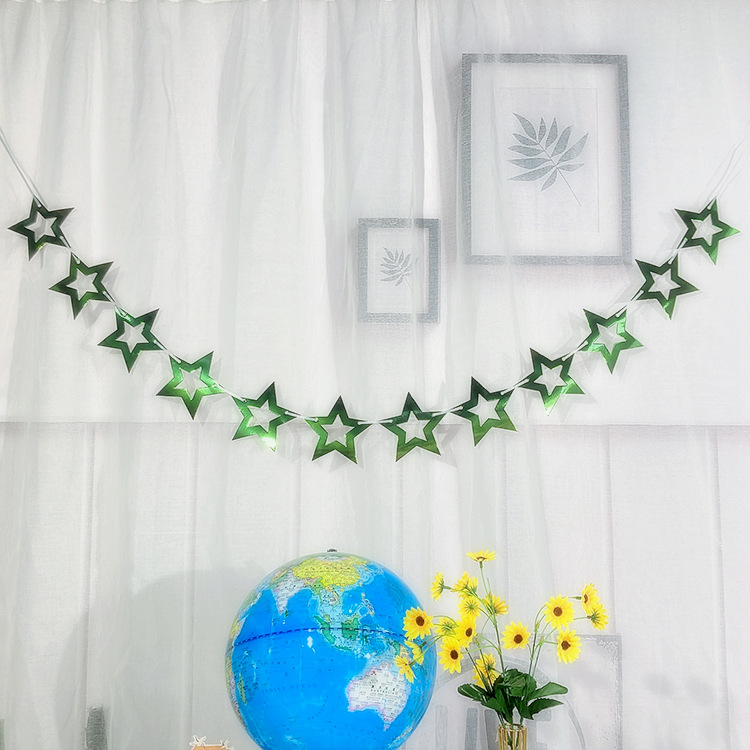 In Stock Birthday Party Decoration Wedding Room Decoration Mirror XINGX Latte Art Hanging Ornament Five-Pointed Star Latte Art Hanging Flag Hanging Ornament