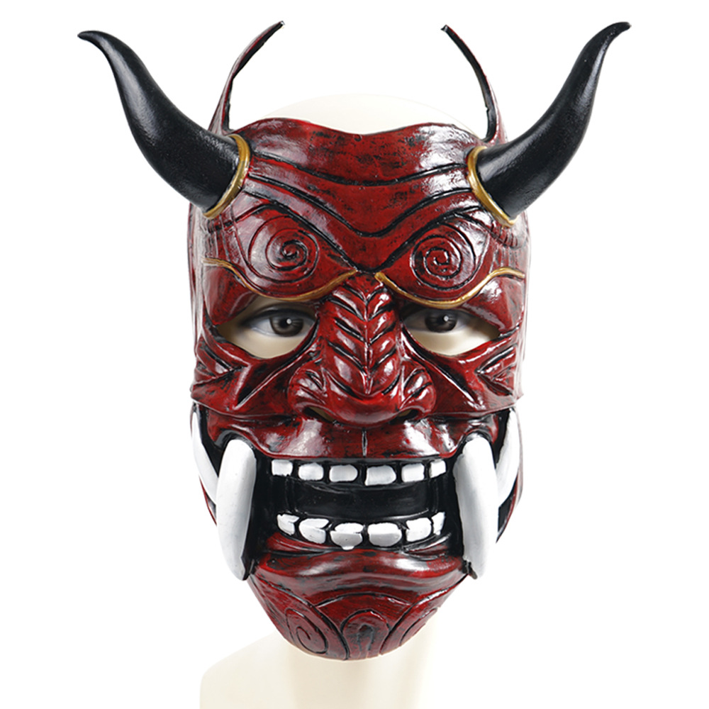 Factory in Stock Wholesale Party Ball Red Prajna Mask Halloween Cosplay Drama Japanese Latex Headgear