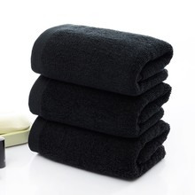 UG73年轻人黑色毛巾棉质加厚型色棉黑色面巾不掉毛男人耐脏毛巾