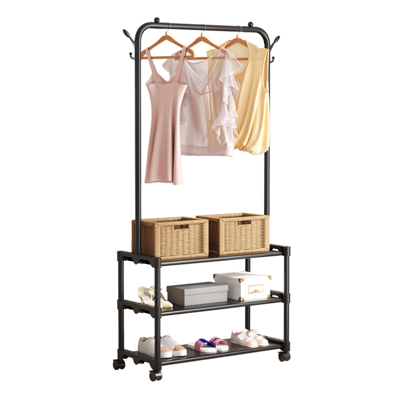 Foreign Trade Coat Rack Clothes Rack Floor Bedroom Movable Hanger Household Hangers Indoor Storage Rack