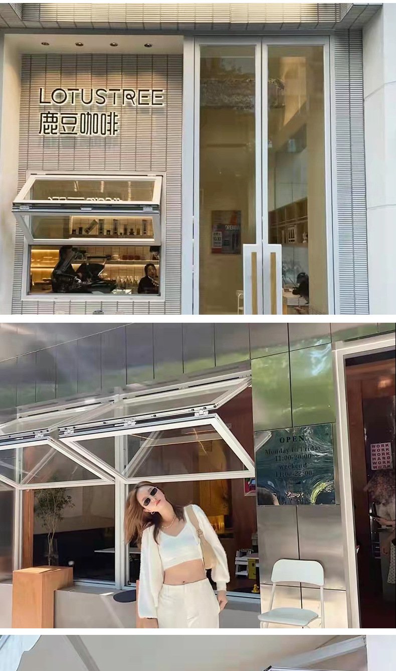 铝合金无液压杆上下折叠窗户小吃档口咖啡店吧台多点停提升提拉窗