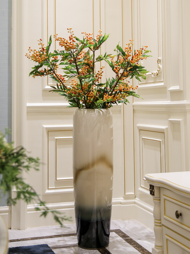 落地花瓶大号干花欧式花屏摆件客厅干插花玄关装饰高景德镇陶瓷大