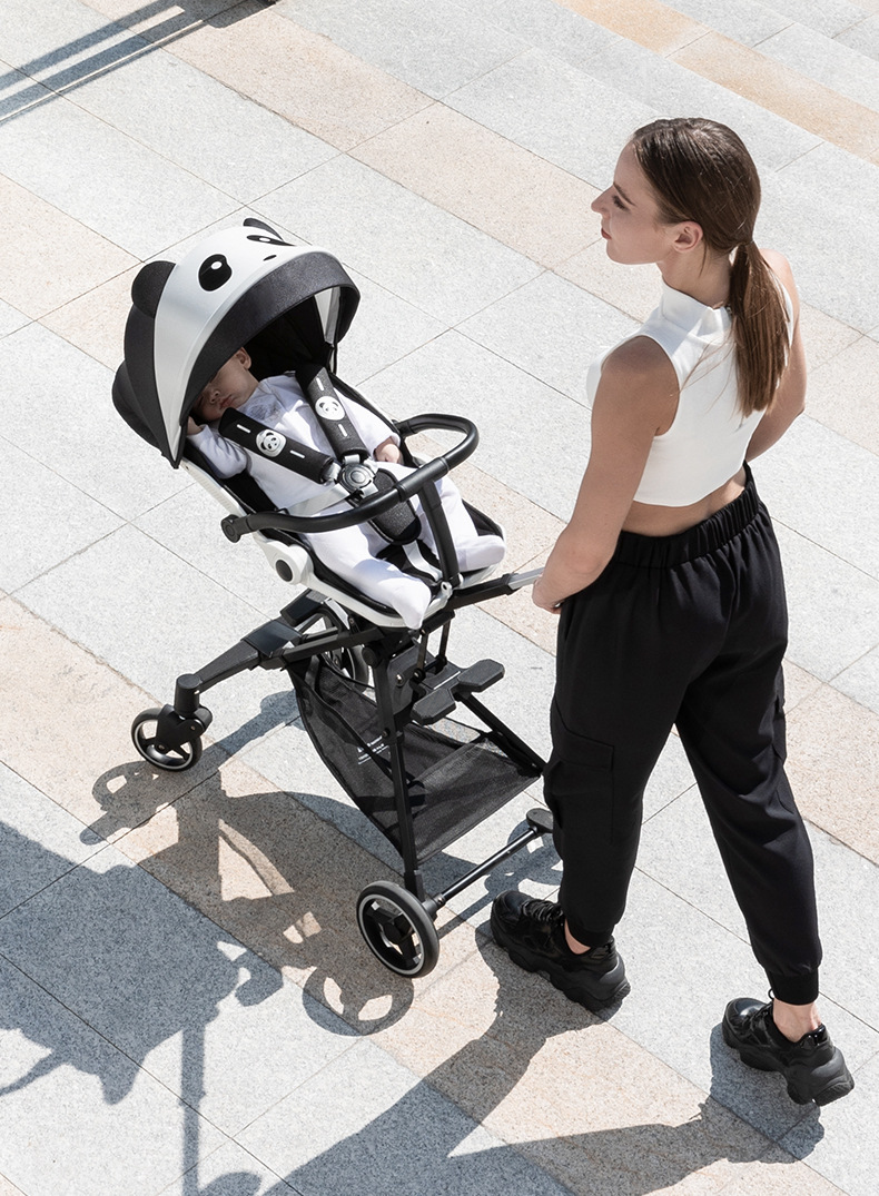 playkids溜娃神器手推车可坐可躺遛娃一键折叠高景观超轻便婴儿车