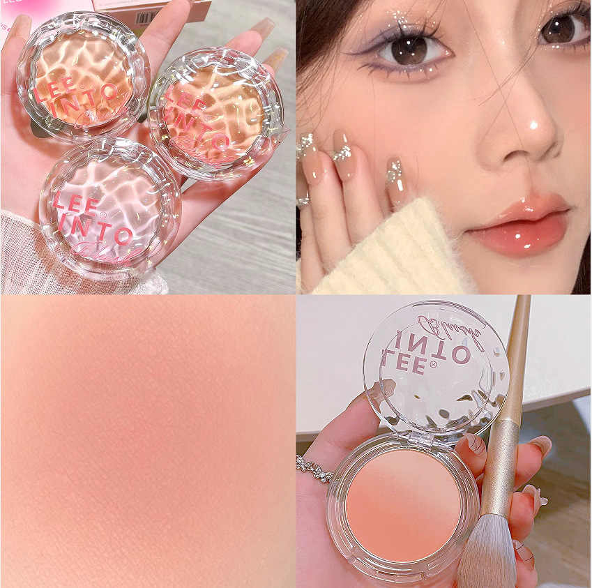Leeinto Smart Pink Mist Gradient Blush Matte Natural Nude Makeup to Improve the Complexion Girl's Chin Blue Chin Purple Rouge Pink