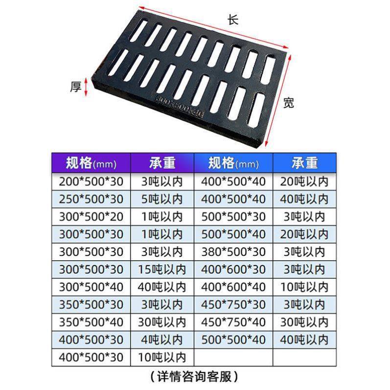 集水井球墨铸铁下水道盖板排水沟地沟沟盖板水沟沙井盖雨水篦子格
