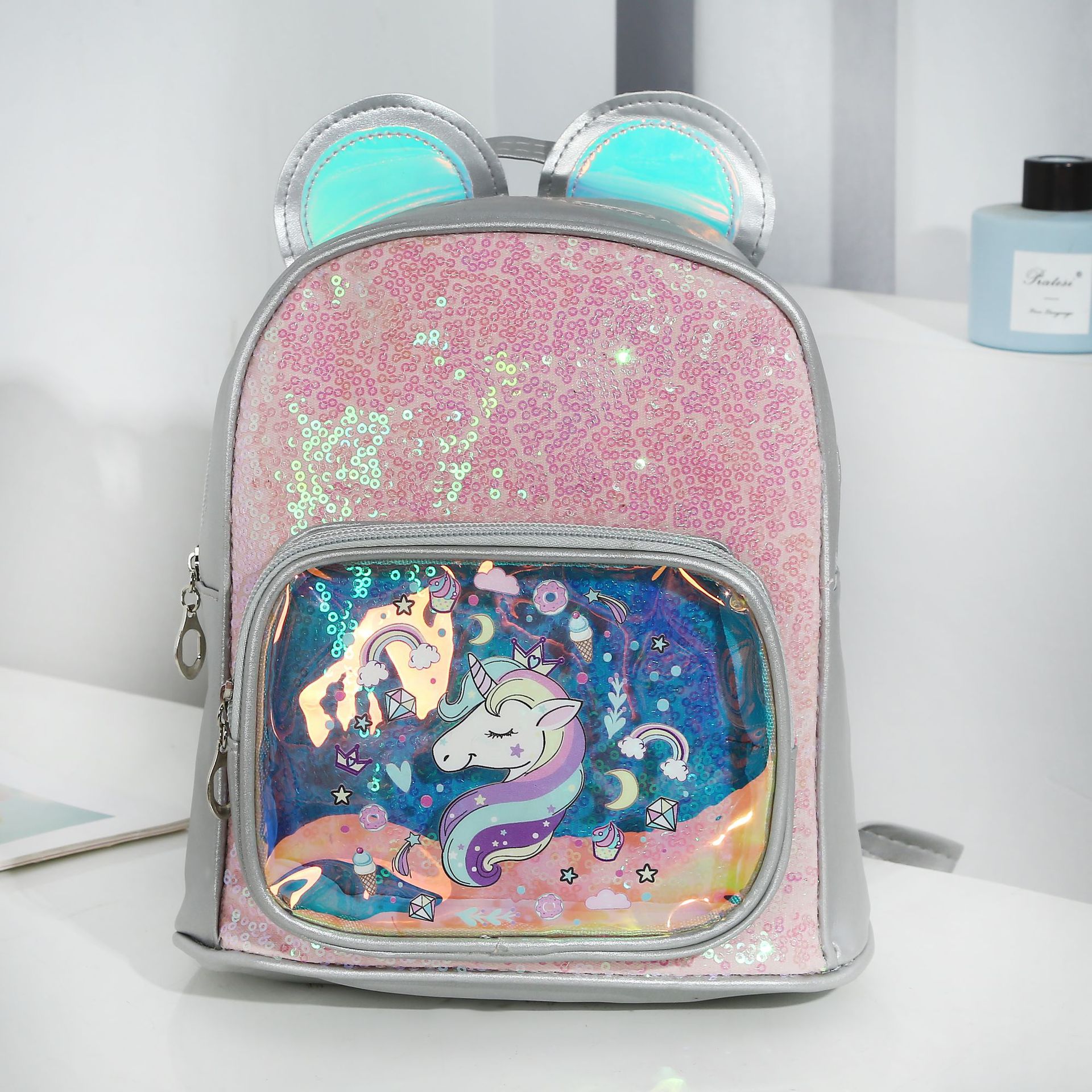 Factory Direct Sales Unicorn Unicorn Backpack Fashion Children's Sequined Pony Cartoon Travel Bag Female