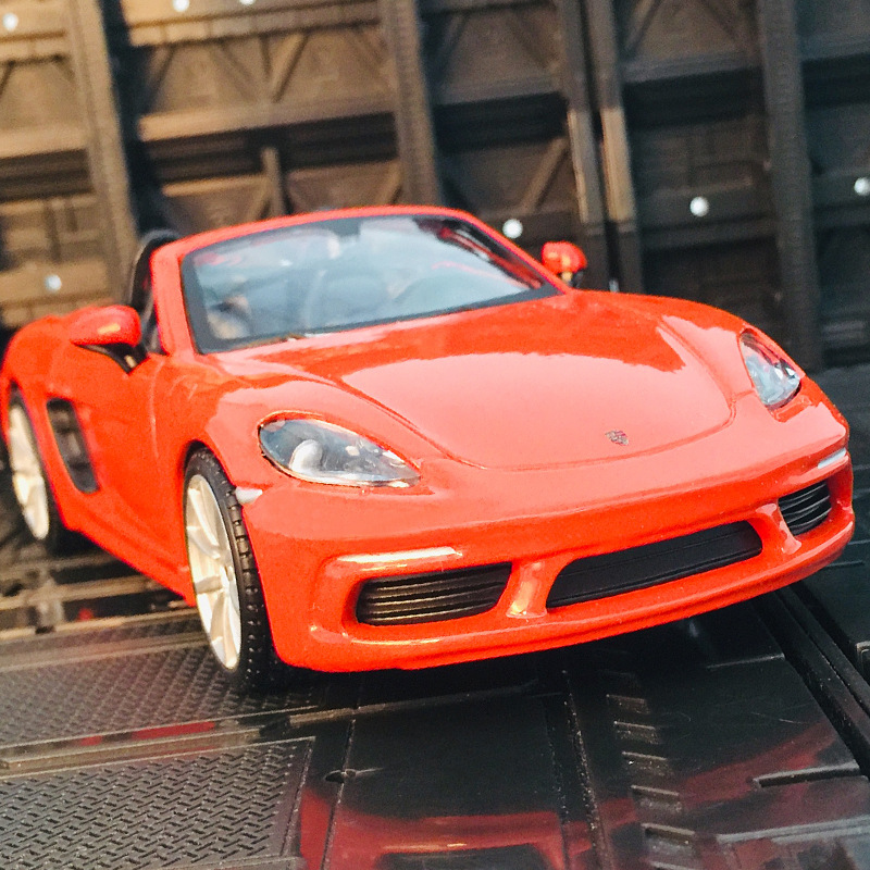 比美高18-21087保时捷718合金车模敞篷汽车模型金属摆件收藏礼物