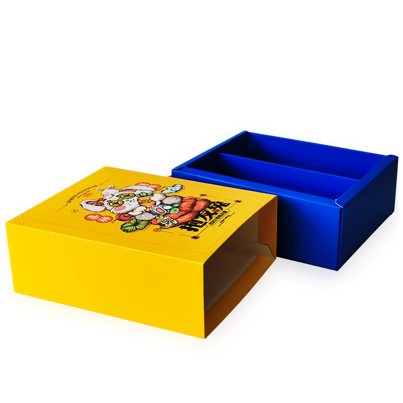 现货折叠制品彩盒包装手提抽拉式礼品包装盒新年方形纸盒印刷淘宝