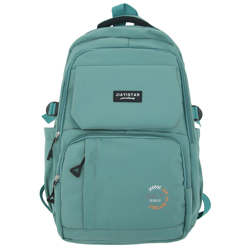 INS Schoolbag Female Junior High School Student Campus All-Match Large-Capacity Backpack Solid Color High School Student Male Computer Backpack Fashion