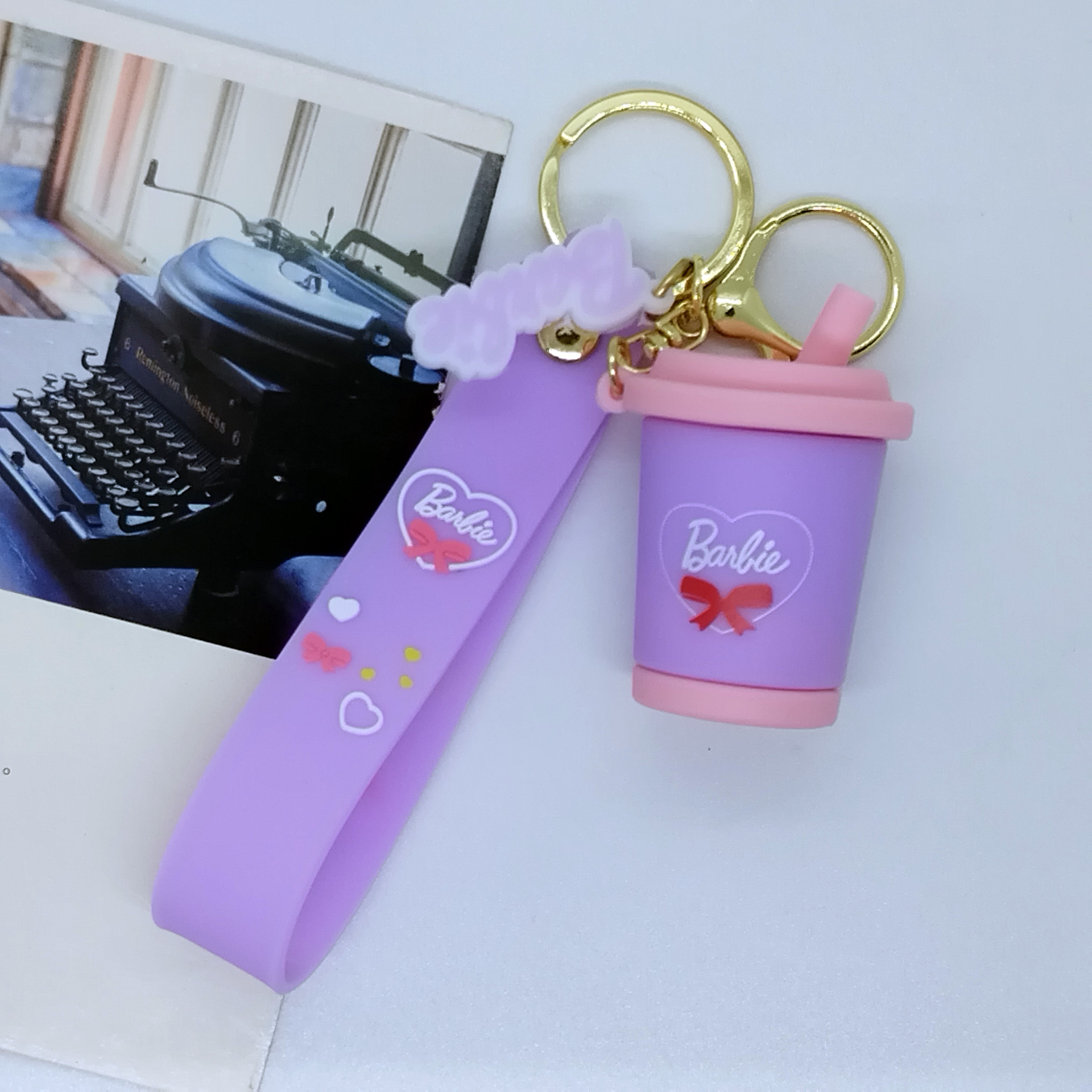 New Cross-Border Creative Cartoon Barbie Cup Keychain Pendant Bag Car Key Chain Accessories Gift Wholesale