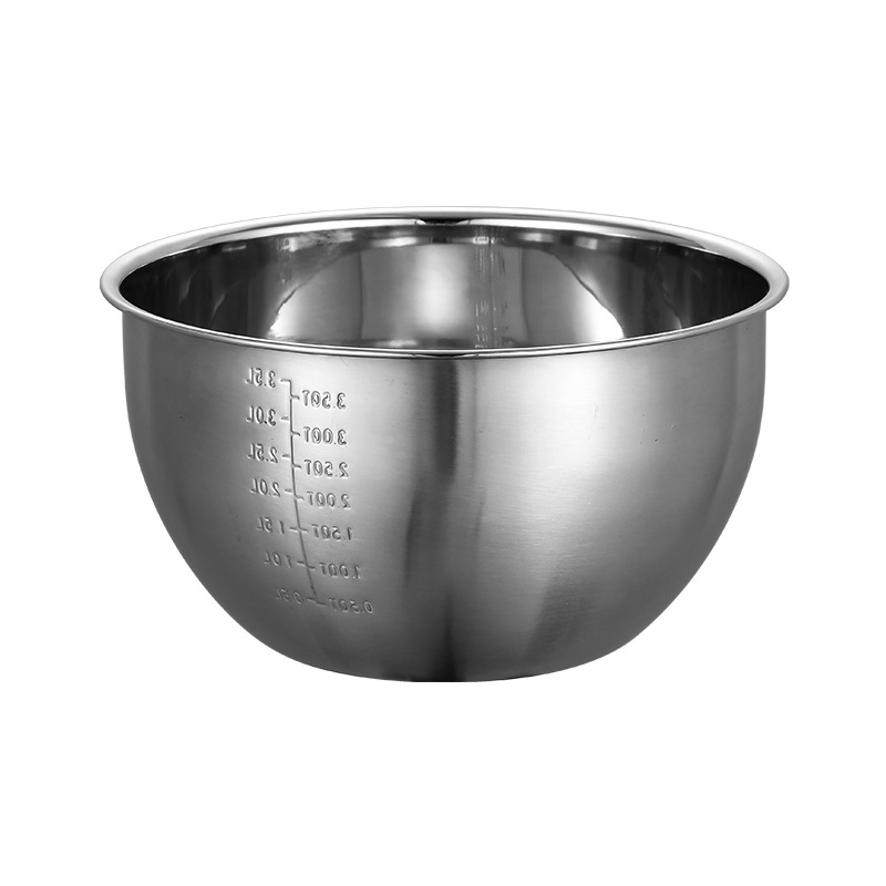 Amazon 201 Stainless Steel Salad Bowl Thickened Silicone Bottom Set with Handle Mixing Bowl Household Egg Pots