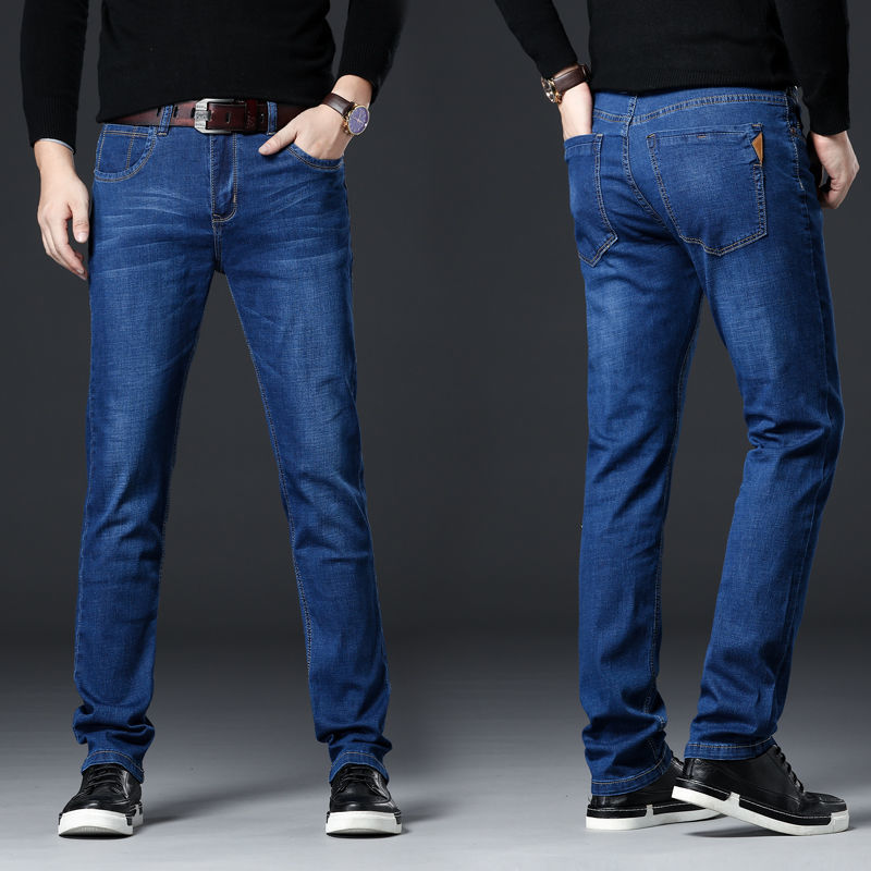 Cargo Jeans Men's Work Wear-Resistant Loose Straight High Waist plus Size Casual All-Match Fashion Long Pants