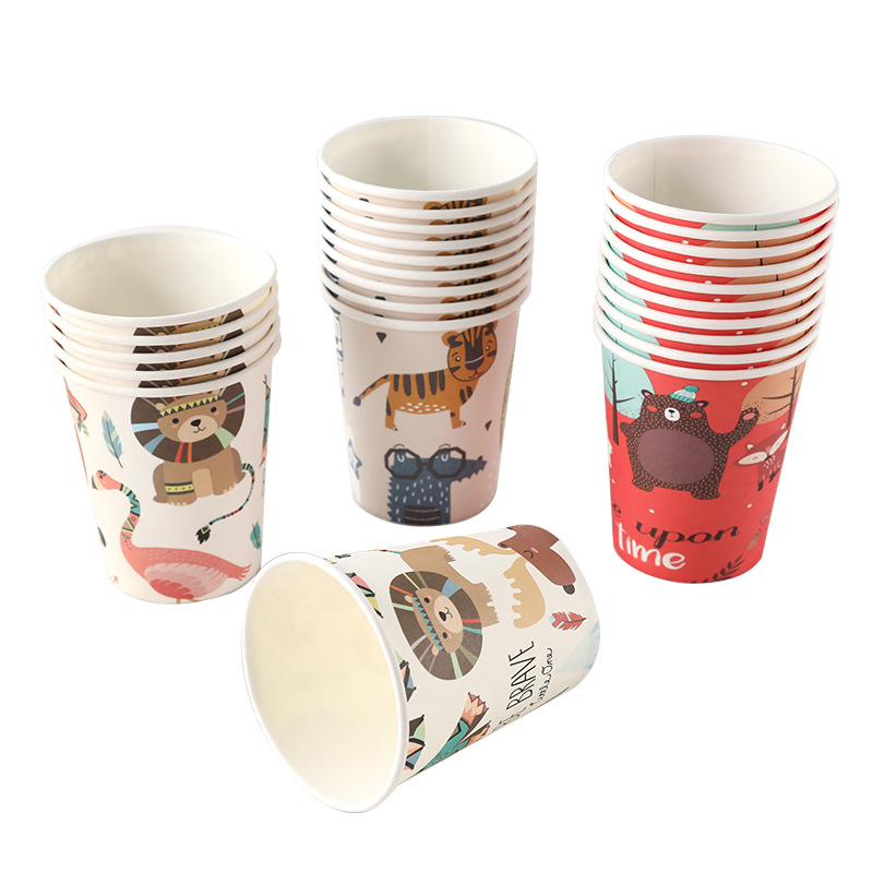 Cross-Border Cartoon Theme Party Tableware Paper Cup Disposable Children's Birthday Party Paper Cup Arrangement 250ml