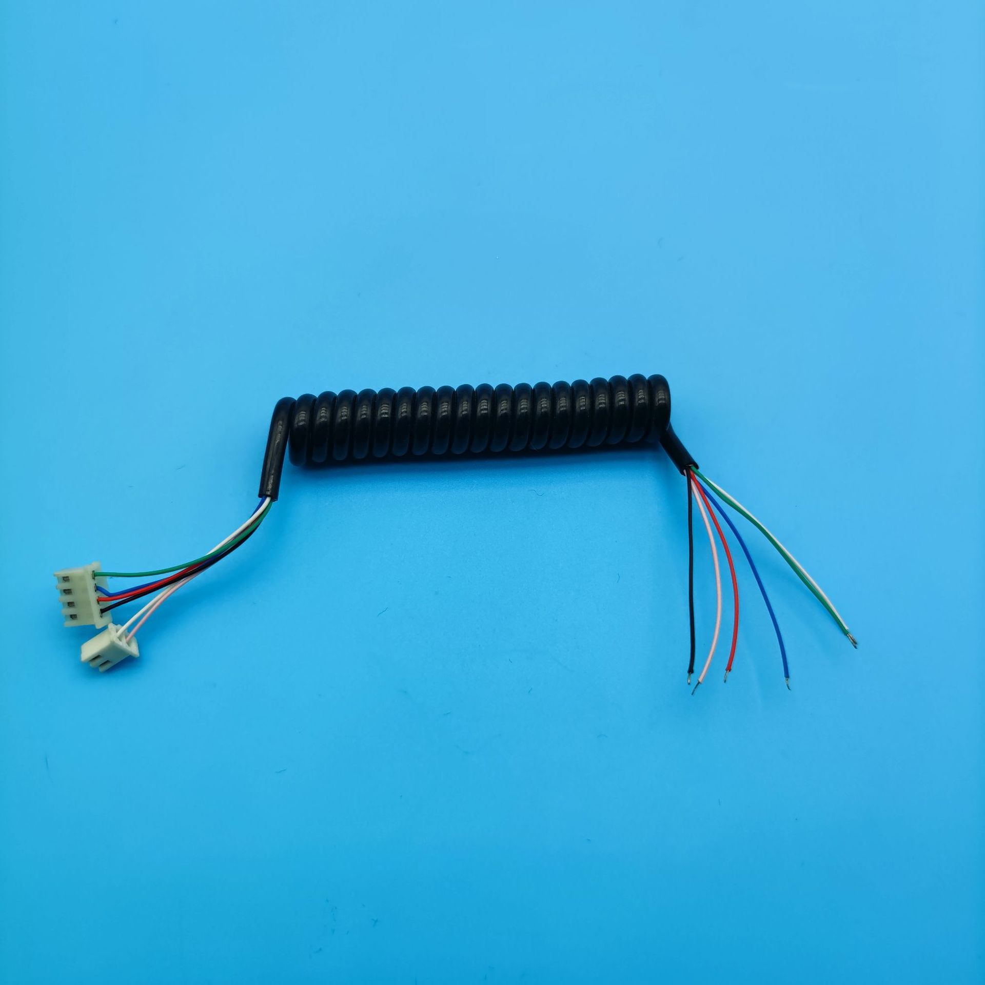 6芯双端子弹簧线弹弓线螺旋线伸缩线信号传输线设备连接线-阿里巴巴