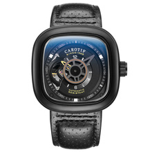 卡罗蒂夫热销手表时尚潮流全自动机械表男表镂空方形大表盘腕表
